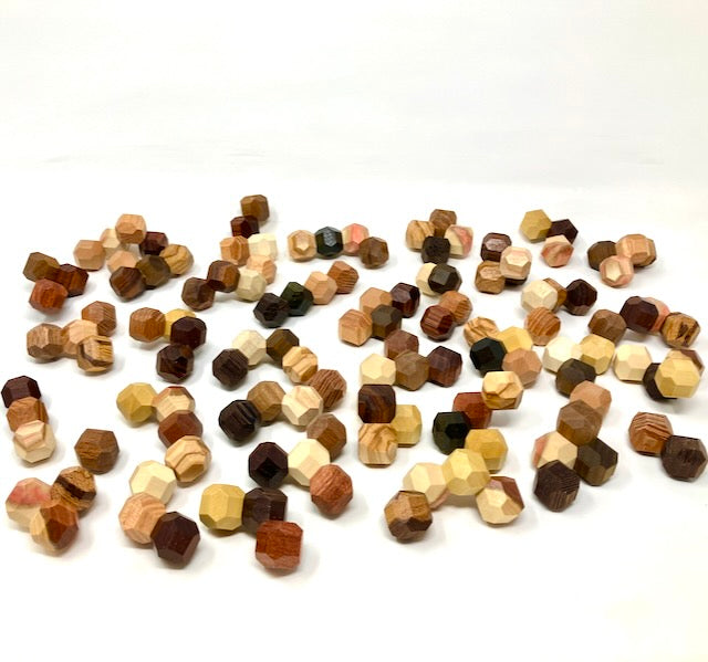 Edge Beveled Cubes Set - Mixed woods